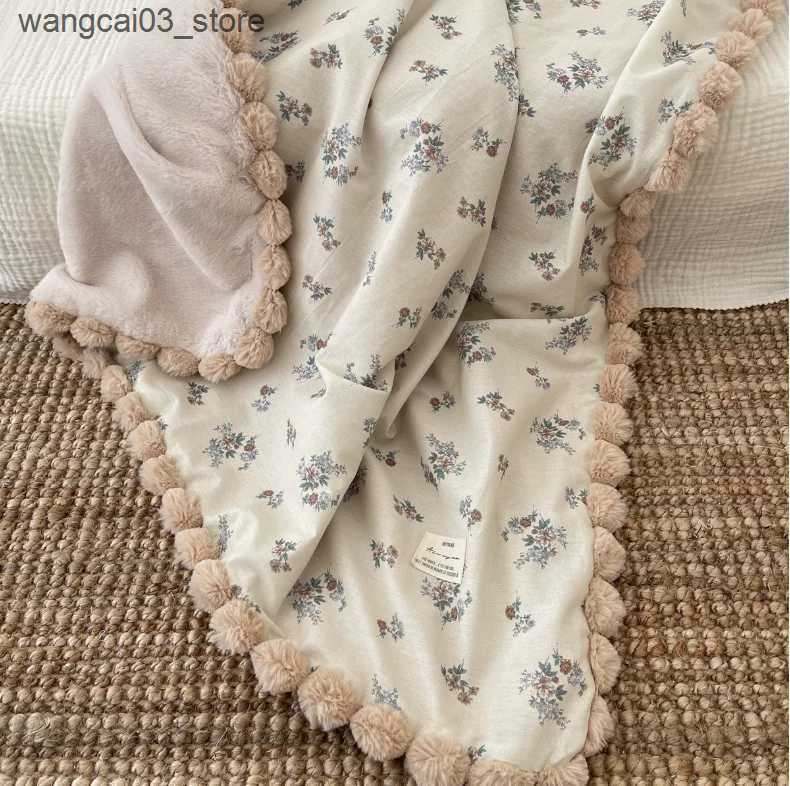 Blankets Swaddling Winter Warm Baby Floral Blankets Plush Swaddle For Newborn Cotton Stroller Blanket Bed Comforter Infant Baby Stuff L240910