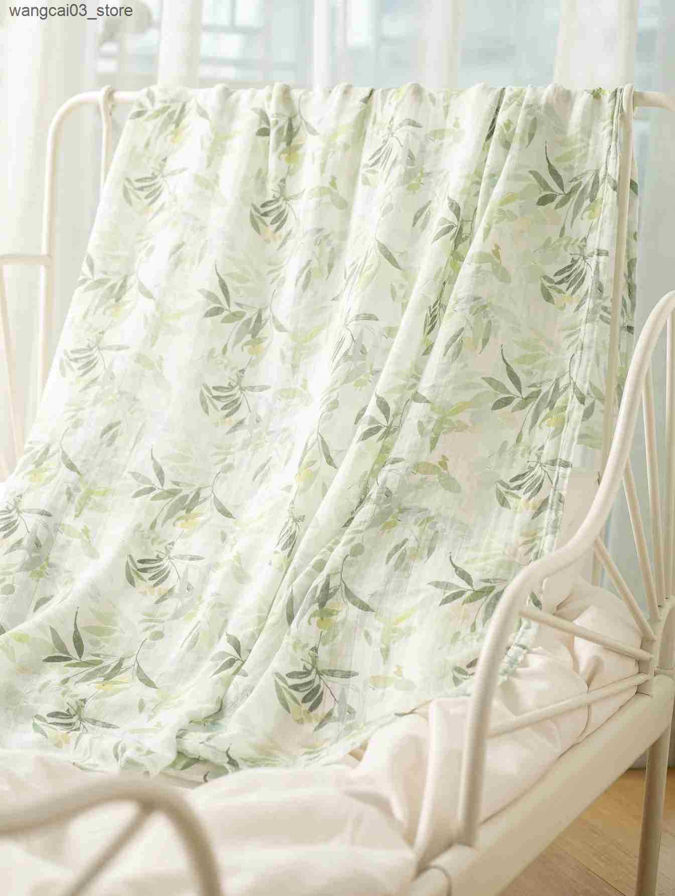 Blankets Swaddling Popular Digital Print Bamboo Cotton Muslin Swaddle Blankets High Quality 120*120cm Newborn Bath Towel Wrap Baby Item Mother Kids L2