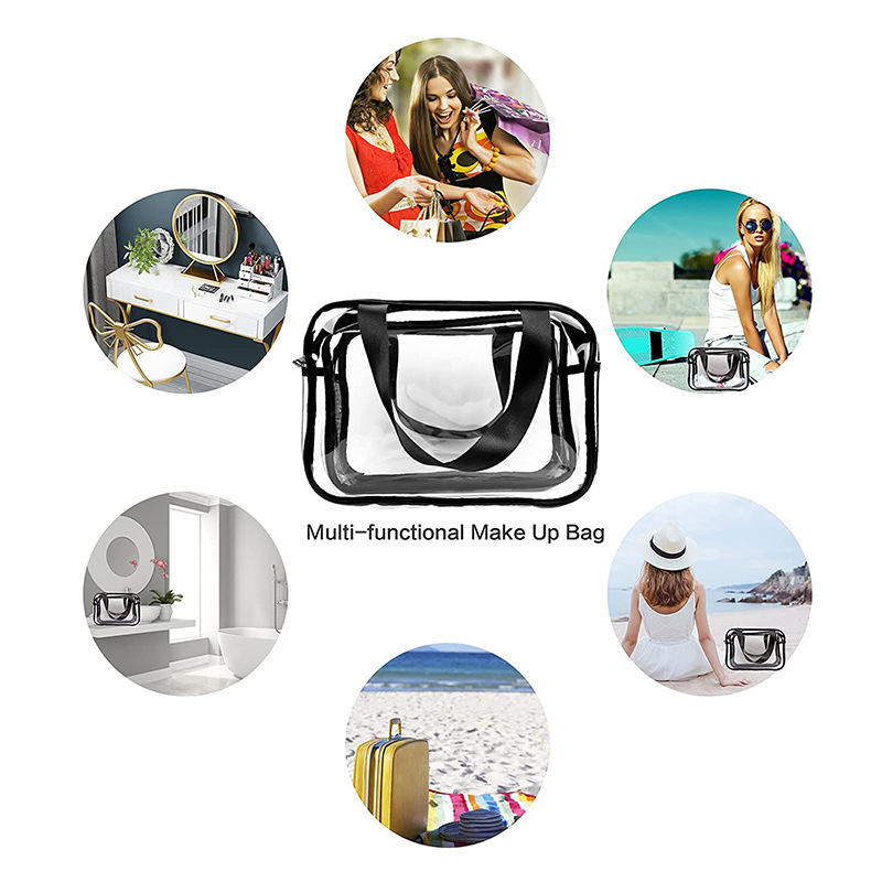 Women Handbags New super-large waterproof transparent bag wash bag PVC shoulder bag makeup storage bag casual tote bag Plain High Capacity Ladies Casu