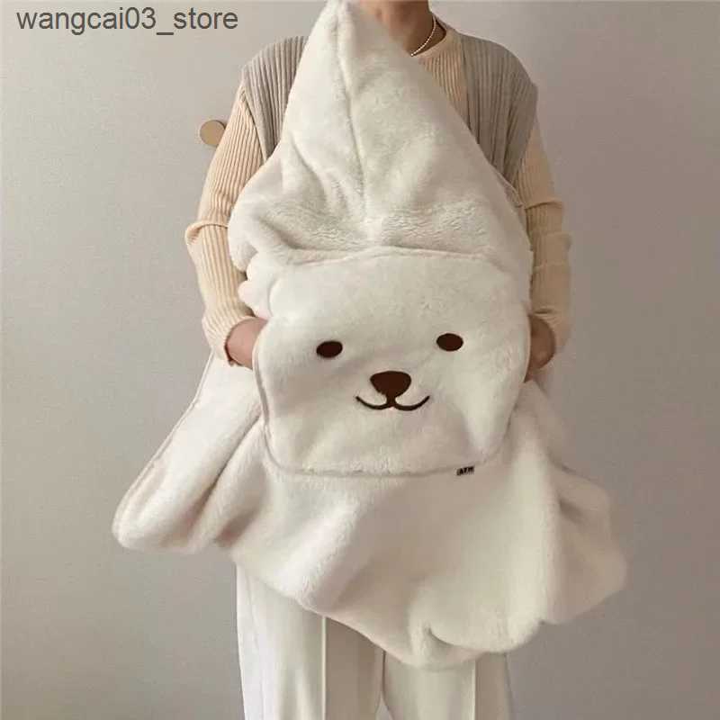 Blankets Swaddling Baby Stroller Windproof Blanket Newborn Swaddle Wrap Coral Fleece Cover Bear Bunny Winter Out Blankets Infant Sleeping Bag Quilt L2