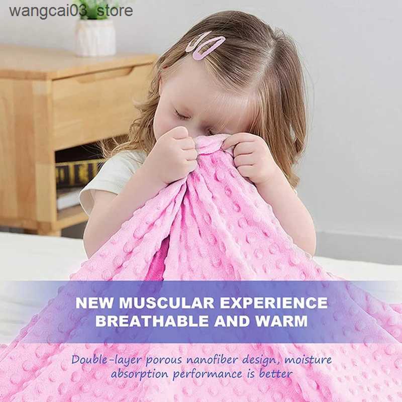 Blankets Swaddling Winter Thick Thermal 3d Minky Dot Kids Blanket Super Soft Sherpa Fluffy Toddler Baby Blanket Quilt Swaddle Office Seat Blanket L240