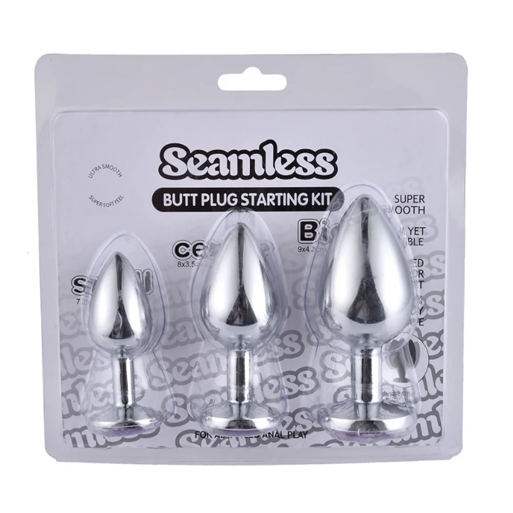 3 Size Anal Plug Stainless Steel Crystal Butt Plug Stimulator Anal Sex Toys Prostate Massager Dildo For Couples Adult Games 241010