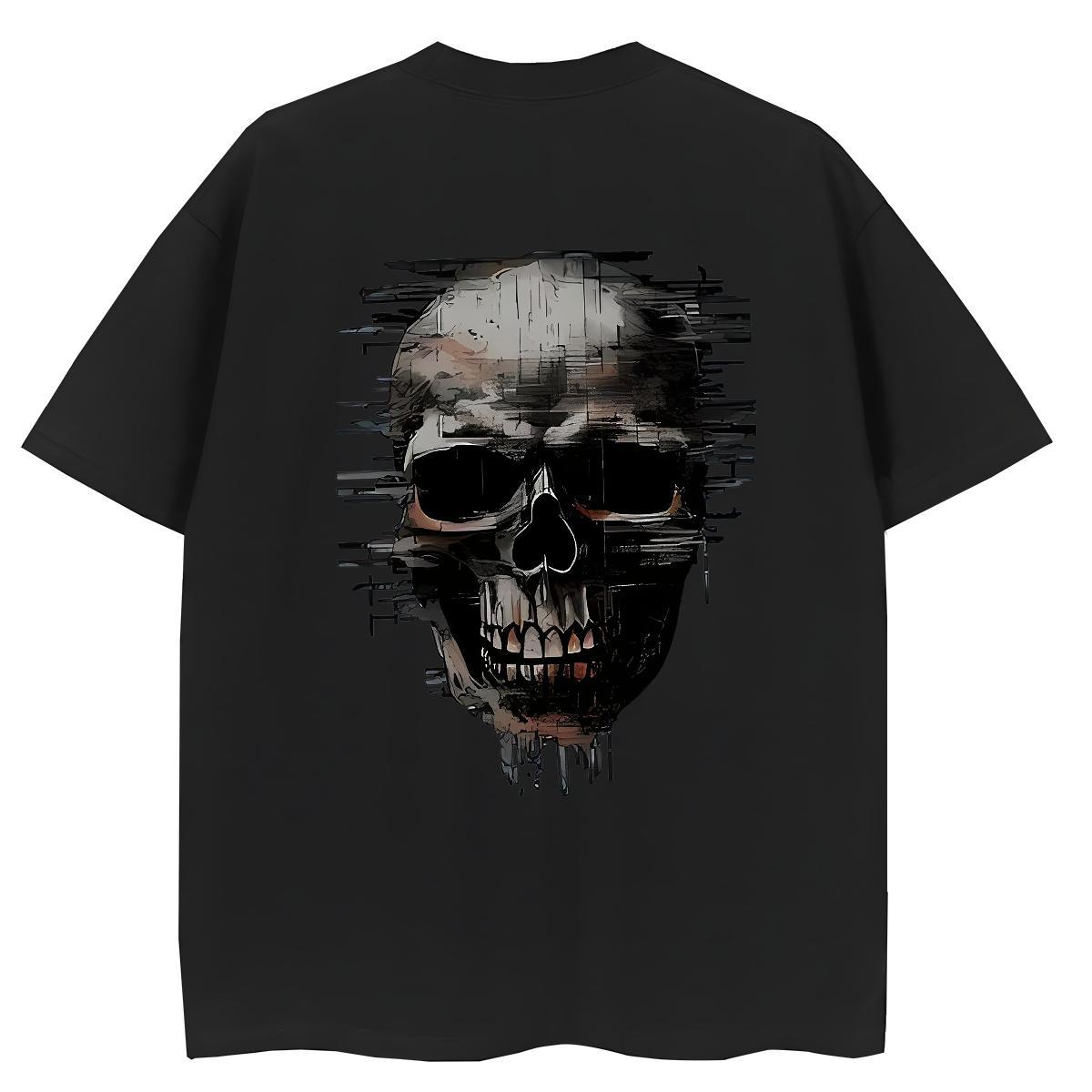 2024 Designer T shirt 230g Cotton O-Neck Short Sleeve Casual Daily Wear skull Women Tees Female Black Oversized Polos
