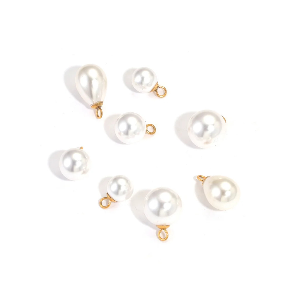 10pcs Pearl Stainless Steel Needle Charms Accessories for DIY Earrings Necklace Bracelet Jewelry Making Charm Dangles 241010