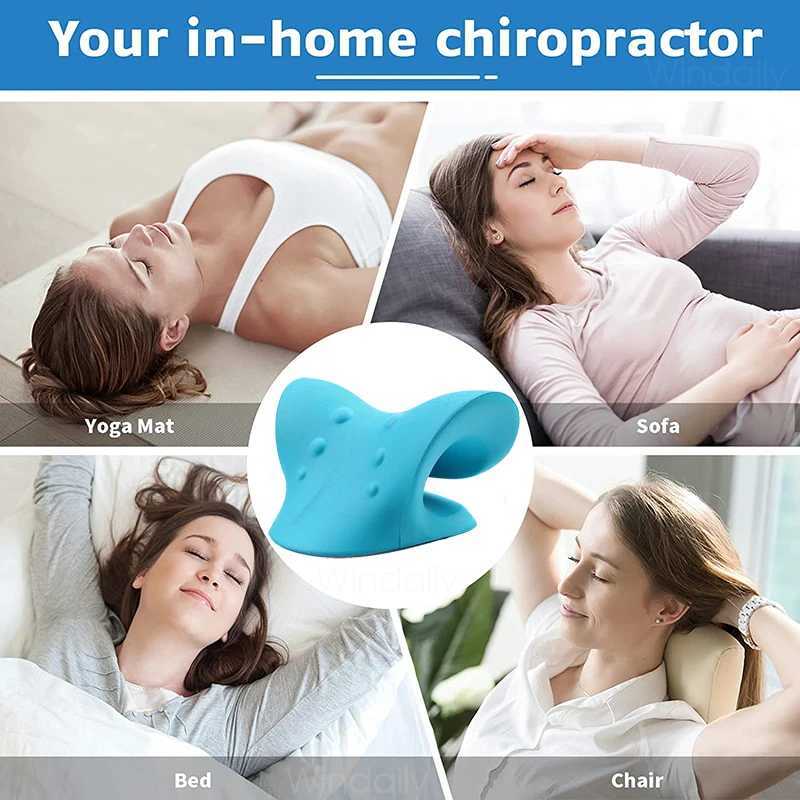 Neck shoulder relaxor traction device posture corrector spinal therapist stretcher neck massager relieve pain W240819