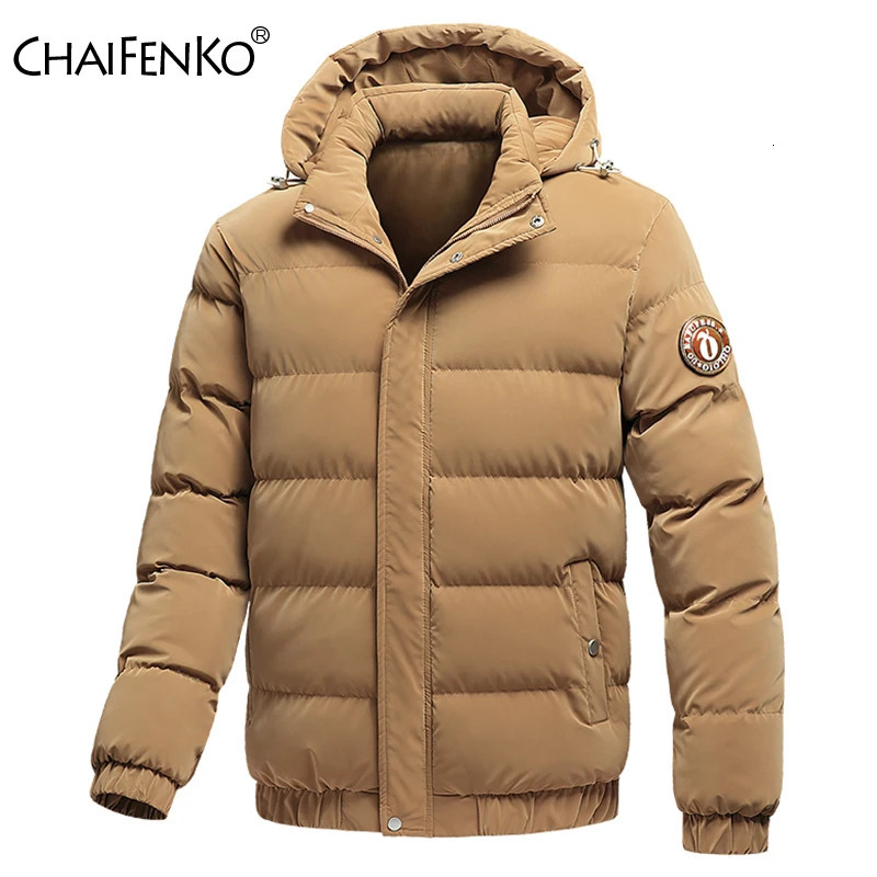 Mens winter Parkas thick windproof and warm hooded Parka jacket mens jacket fashionable classic casual Parka mens style 241007