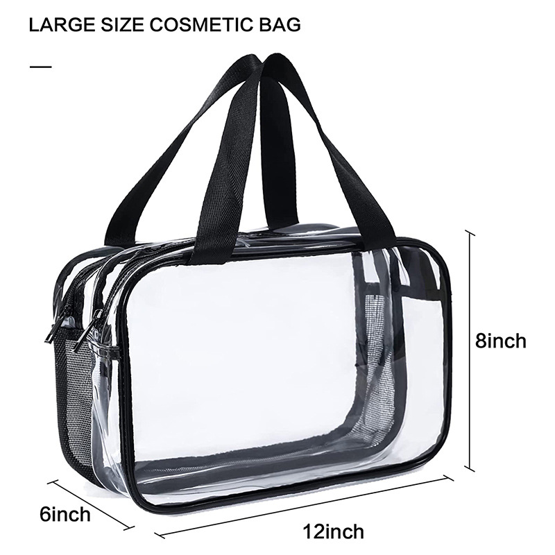 Women Handbags New super-large waterproof transparent bag wash bag PVC shoulder bag makeup storage bag casual tote bag Plain High Capacity Ladies Casu