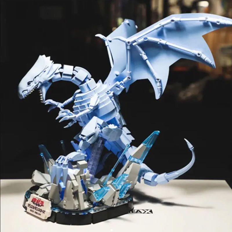 Movie Blue Eyes White Dragon Assembled Building Bloc Trendy Toy Model Desktop Ornaments Boys Holiday Children Birthday Gift