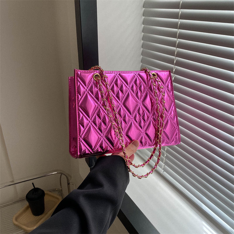 Trendy texture mirror for women new fashion single shoulder stylish small square bag, simple hand-held crossbody bag