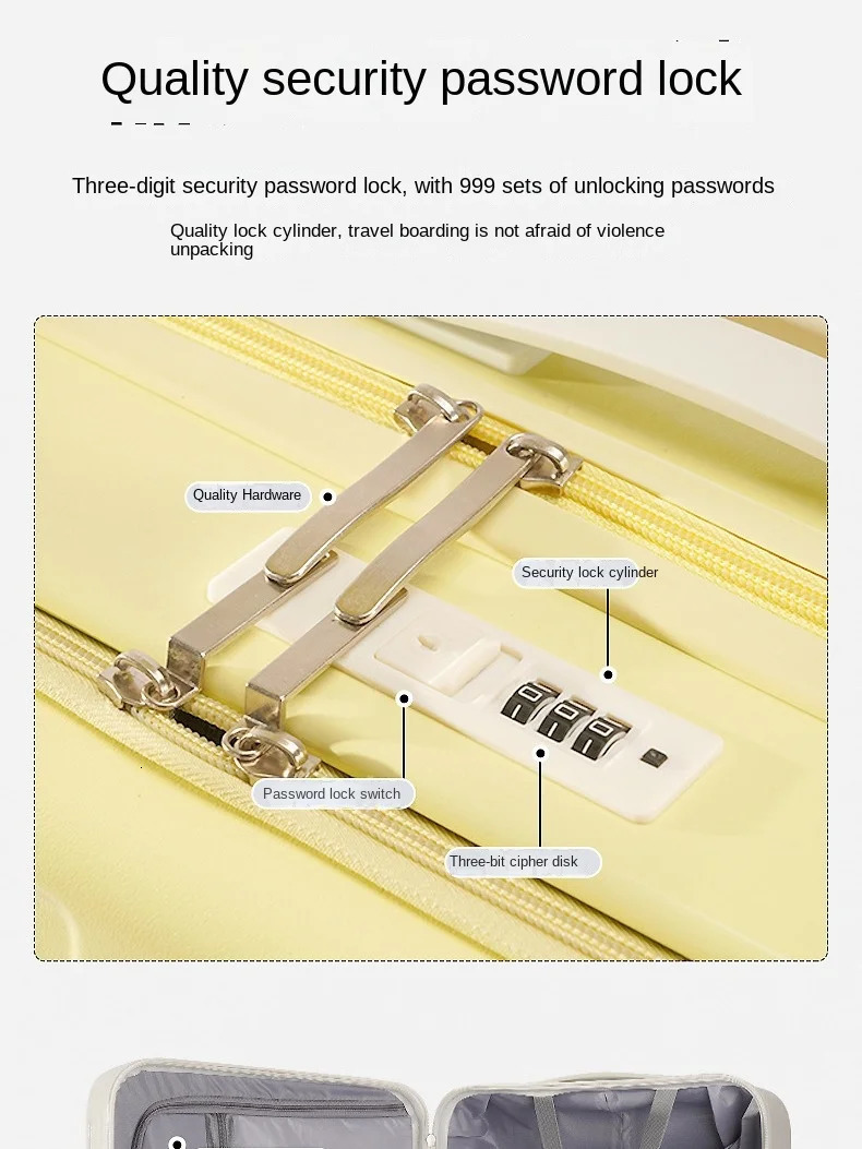 Front Opening Small Multifunctional 18 inch PC Boarding Lage Set Thickened Trolley Case Rechargeable 241007 0831 4