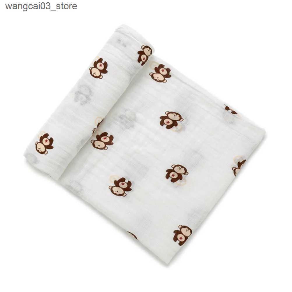 Blankets Swaddling Newborn Baby Infant Muslin Gauze Cotton Baby Swaddle Baby Boy Baby Swaddles Wrapping (Littie Bee) L240910