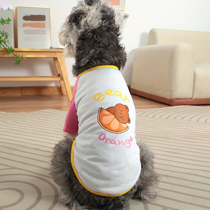 Dog Anti-hair Clothing Spring/Summer Thin Cat Cute Shirt Cartoon Dinosaur Fresh Small Dog Teddy Pet