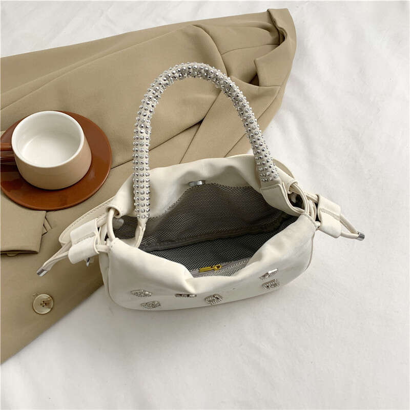 2024 new summer high-end sense niche women's fashion water single shoulder crossbody temperament diamond inlaid armpit bag
