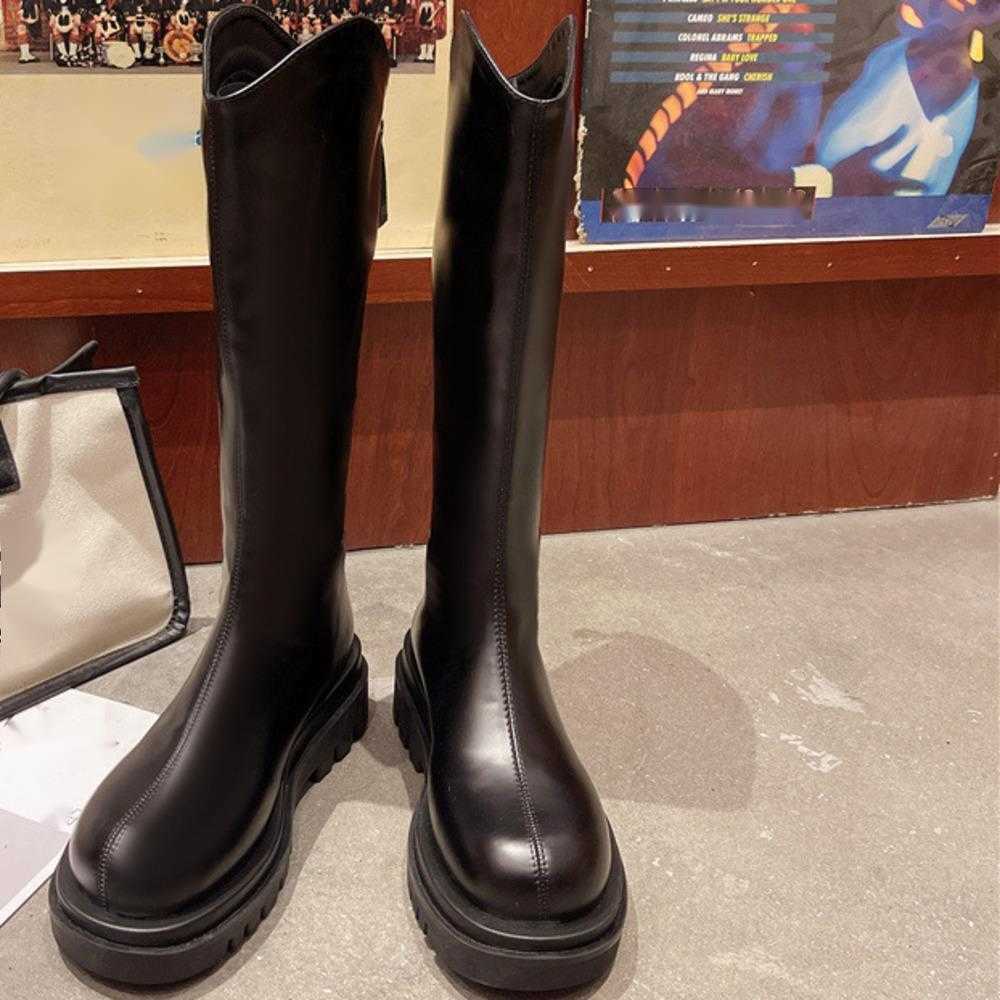 Long Tube Fashion Boots Thigh High Heel Boots For Women Autumn Winter Thick Sole With Thick Legs Large Martin Boots Tube Long Boots Knight Boots 24082