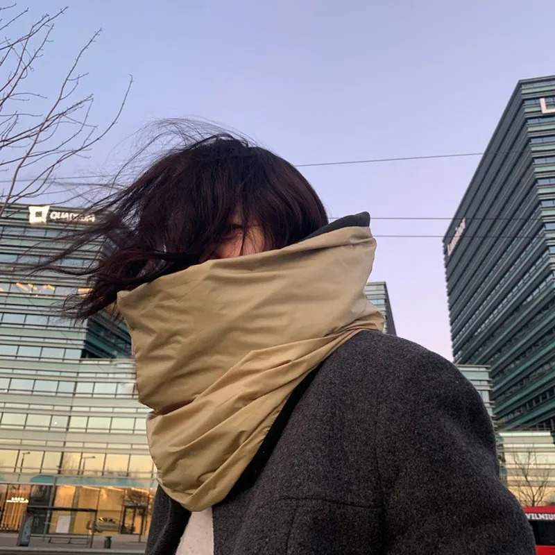 Fashionable thick neck warm head scarf for womens unisex winter infinite loop scarf waterproof rain and snow 241011