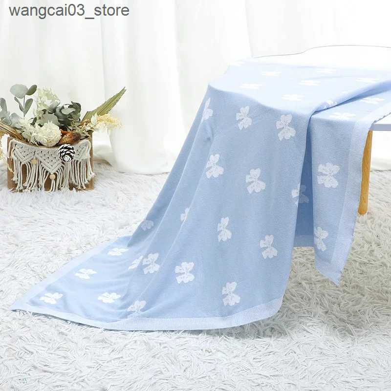 Blankets Swaddling Newborn Baby Blanket Cute Star Kid Boy Bed Girl Crib Quilt 90*70CM Cotton Knit Cartoon Plaid Toddler Stroller Swaddle Soft Cover L2