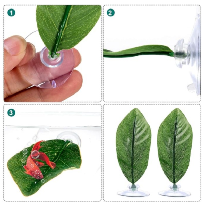 2Pcs Betta Bed Leaf Pad Hammock for Betta Fish Improves Betta's Health by Simulating The Natural Habitat Natural Rest Area