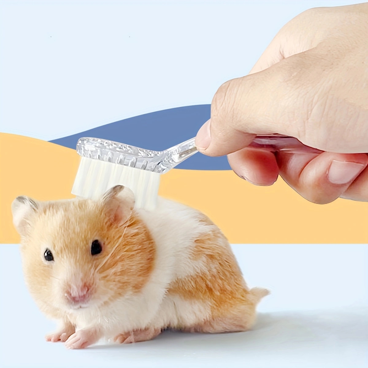 1pc Clear Hamster Massage Brush, Transparent Small Pet Cleaning Brush