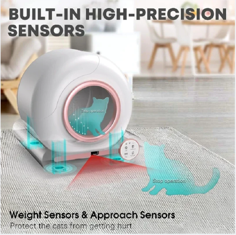 Tonepie Automatic Smart Cat Litter Box, Self Cleaning, App Control, Multilanguage Pet Toilet, Litter Tray Ionic Deodorizer, 65L