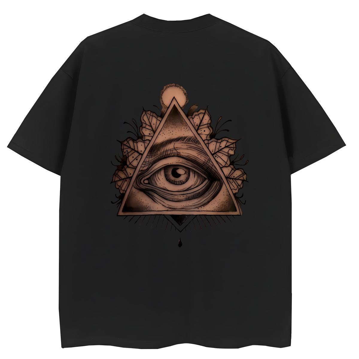 Casual New Woman T Shirts 230g Cotton Crew Neck Breathable High Street Hip Hop eye of the devil Unisex Tshirts Free Shipping Plus Size Cartoon Tees