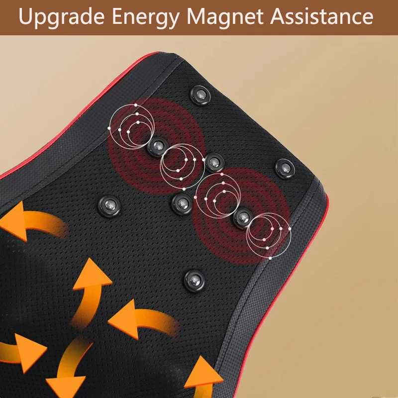 MTZION Massage Pillow Electric Finger Pressing Belt 20 Heating Massage Head 3D Pinching of Lumbar Spine Rolling Back Massage Relaxation W240819