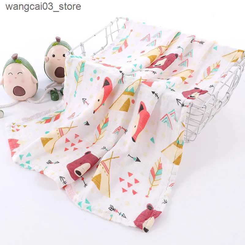 Blankets Swaddling 60x60cm Newborn Baby Musilin Blanket Ultra Soft Bamboo Baby Swaddle Blankets Skin Friendly Muslin Diaper Baby Burping Cloths L24091