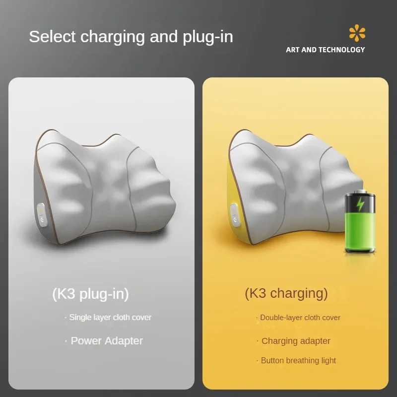 Lumbar massager back installation neck hot compression massage pillow lumbar spine massage W240819