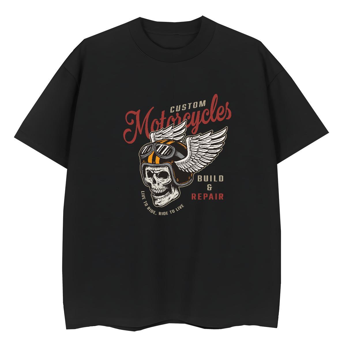 Stylist T Shirts Women 230g 100% Cotton Short Sleeve O-Neck Hip Hop Street skull Woman Tshirt Loose fit Skull Tops Tees