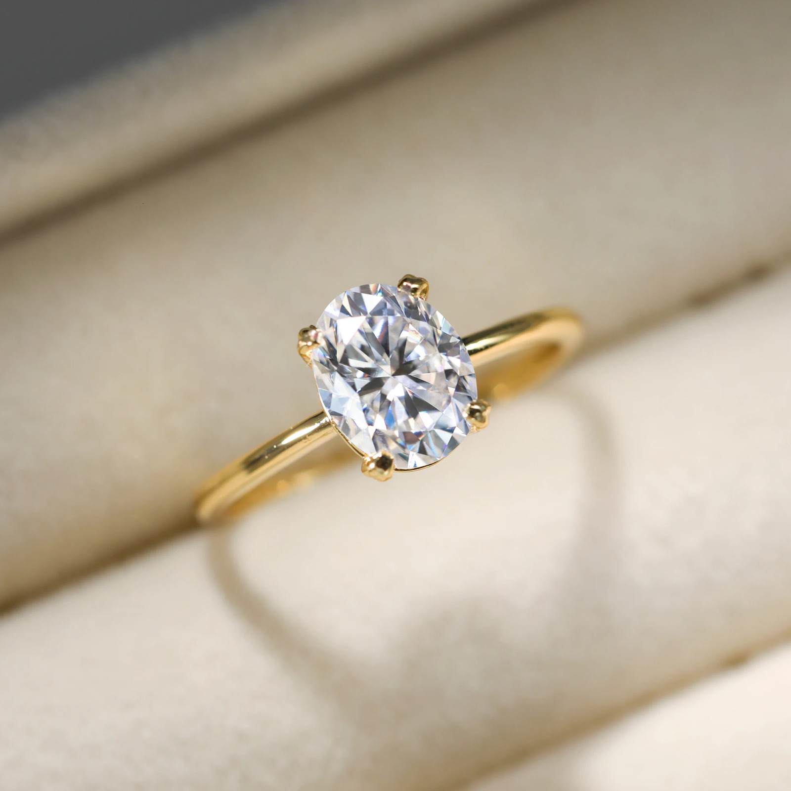 Oval 925 sterling silver bright cut double forked playing cards made of silica stone engagement ring womens wedding gift 240929