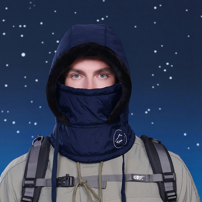 Winter Hat Face Mask Scarf One-piece Hat with Fleece Insulation Neck Protection Hood Women's Cycling Skiing Ear Protection Lei Feng Hat