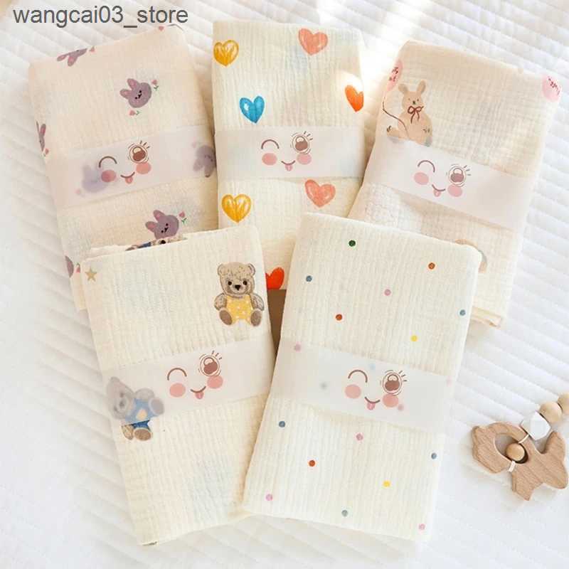Blankets Swaddling New Cartoon Cotton Gauze Baby Swaddle Blanket Double Layers Muslin Newborn Blanket Wrap Super Soft Boy Girl Bath Towel Stroller L24
