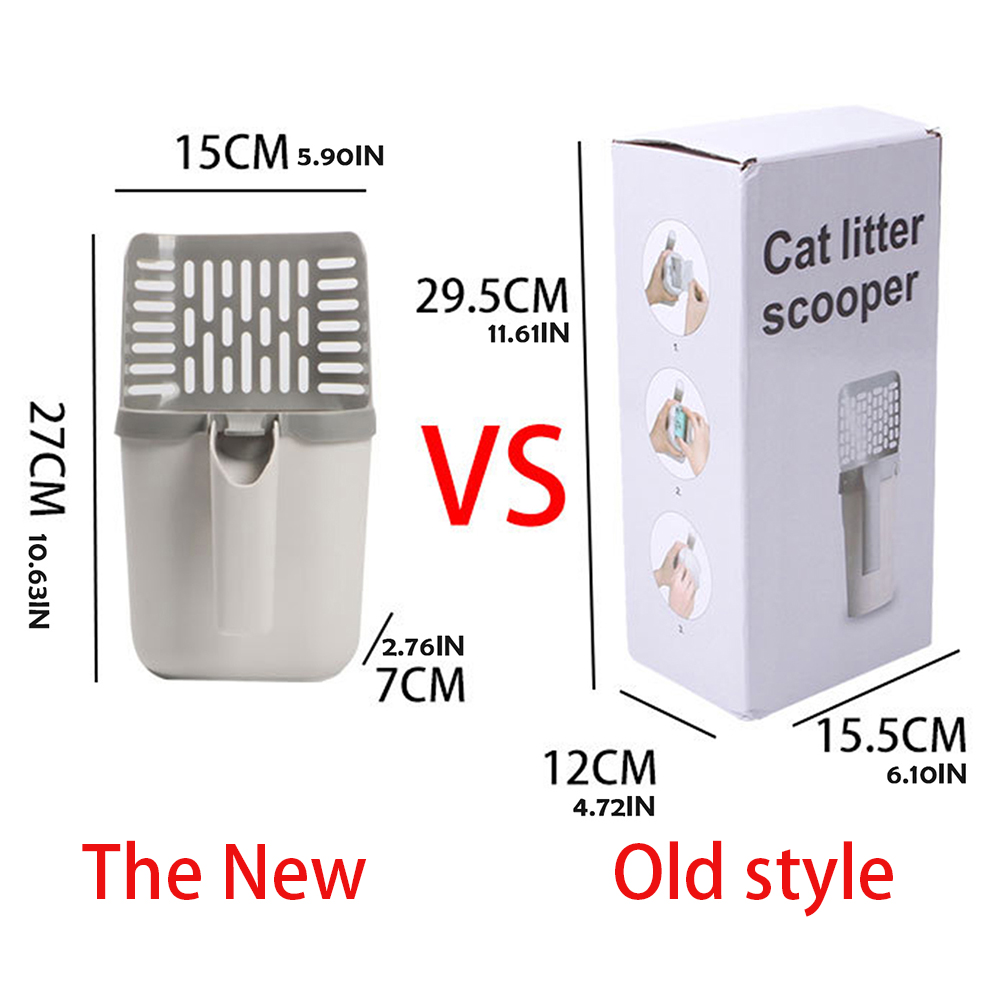 New Cat Litter Shovel Scoop with Refill Bag For Pet Filter Clean Toilet Garbage Picker Cat Supplies Cat Litter Box Self Cleaning