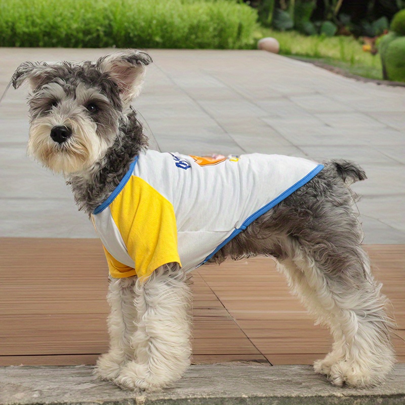 Dog Anti-hair Clothing Spring/Summer Thin Cat Cute Shirt Cartoon Dinosaur Fresh Small Dog Teddy Pet