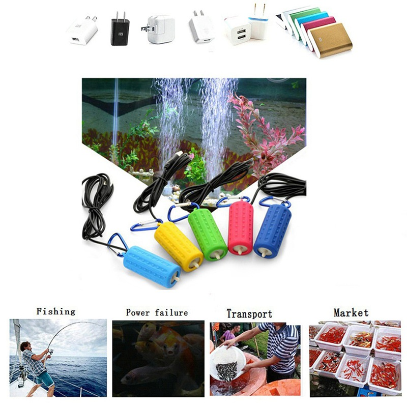 Outdoor Fishing Mini Oxygen Pump Aquarium Fish Tank Mute USB Oxygen Increasing Pump Aquatic Pet Supplies