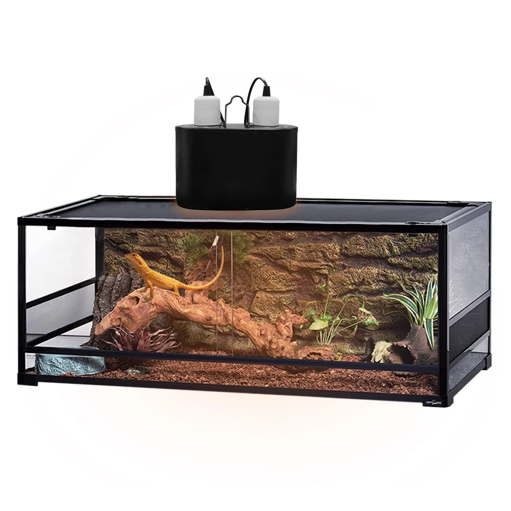 Reptile Light Fixture for Reptile Dome Uvb Light Fixture Dual Lamp Cap Combo Integration Design Heat Lighting Lamp Kit