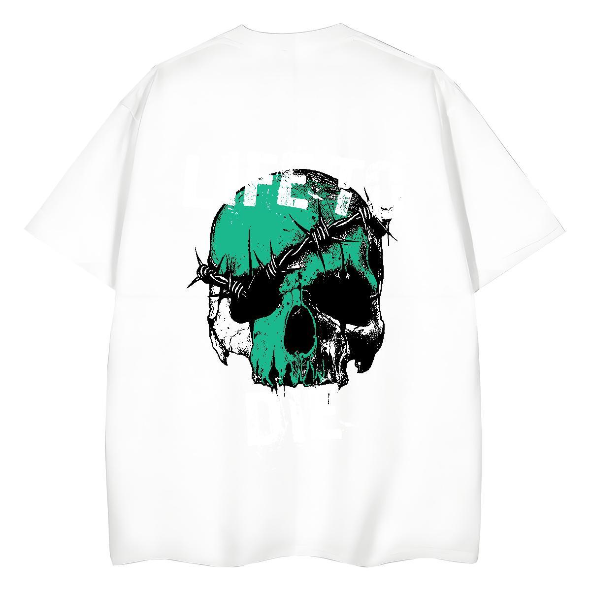 Casual New Woman T Shirts 100% Cotton 230g Breathable Short Sleeve Sport skull Women Tshirts Comfortable DIY Logo Tops Shirt