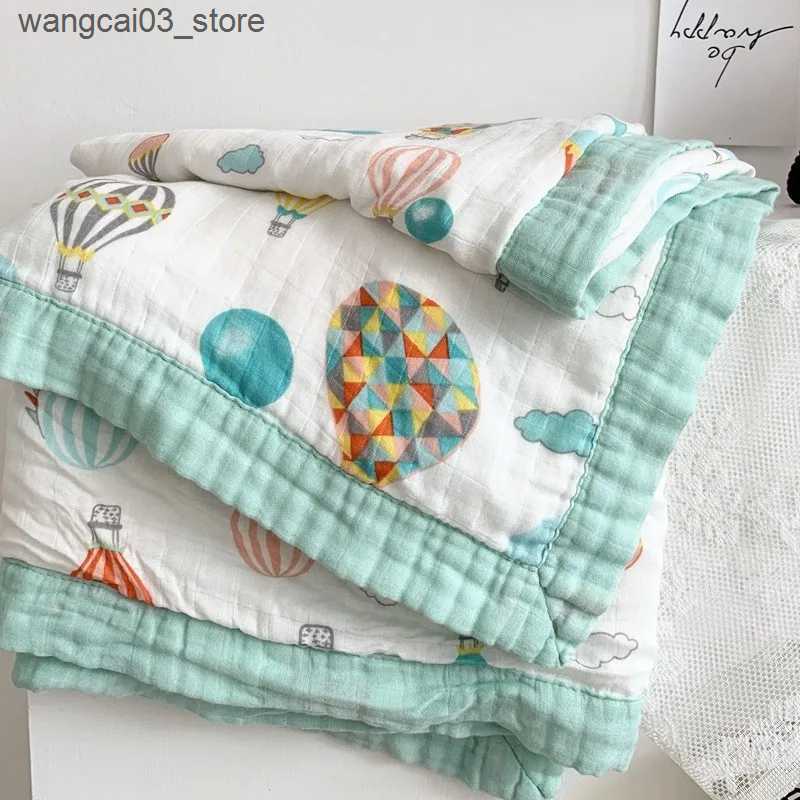 Blankets Swaddling 115*115cm 8 Layers Bath Towel Swaddle Wrap Baby Bedding Blanket Newborn 70% bamboo Muslin Swaddle Baby Blankets Swaddling L240910