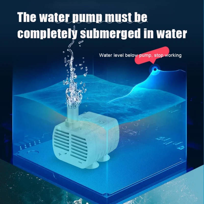 Silent USB Water Pump DC 5V Brushless Water Pump for Pet Water Dispenser Rockery Fountain Fish Tank Submersible Pumps Aquarium