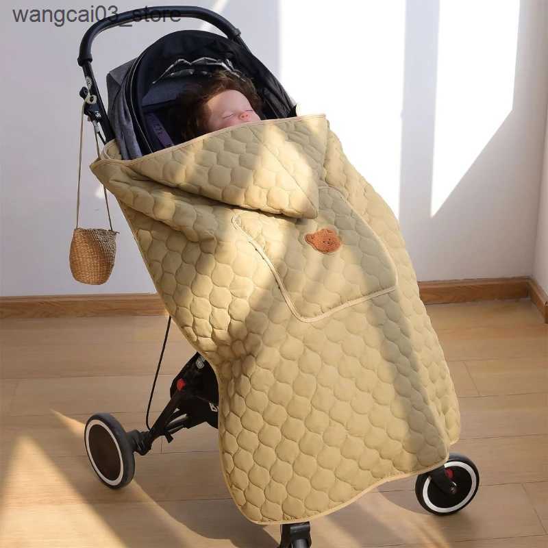 Blankets Swaddling Winter Waterproof Hooded Baby Swaddle Blanket Cartoon Thicken Fleece Warm Baby Stroller Blanket Cover Windproof Baby Carrier L24091