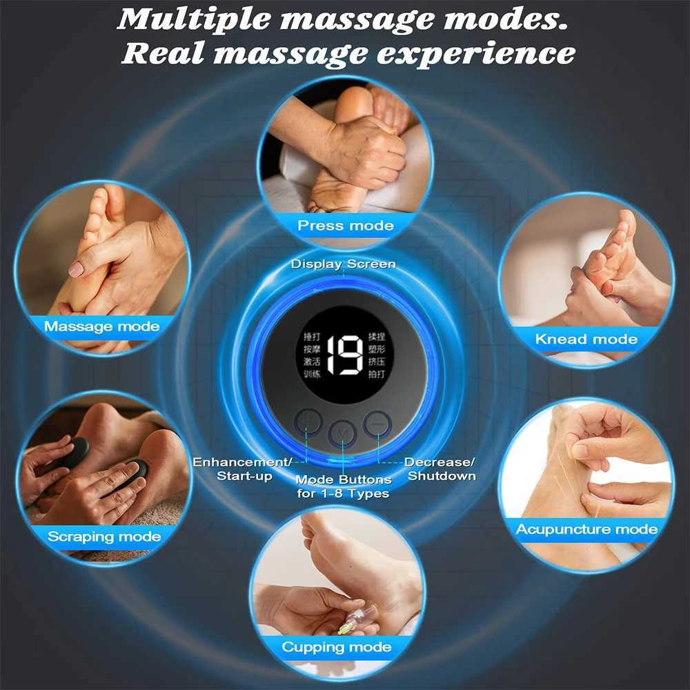 EMS foot massager electric foot massage pad relieves foot pain with 10 electric timer pads muscle stimulator Salud blood circulation W240819