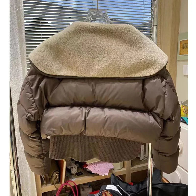 Big Collar Down Cotton Jacket for Women in Winter 2024 Fashionable and Stylish Korean Version Slim Fit Short Style 240930