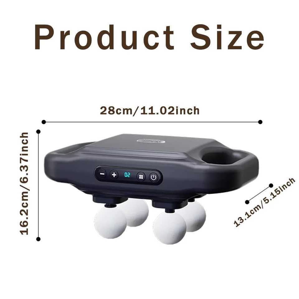 Handheld household 4-piece fascia gun for deep muscle stimulation massage used for relaxing muscles in the back legs neck shoulders and body W240819