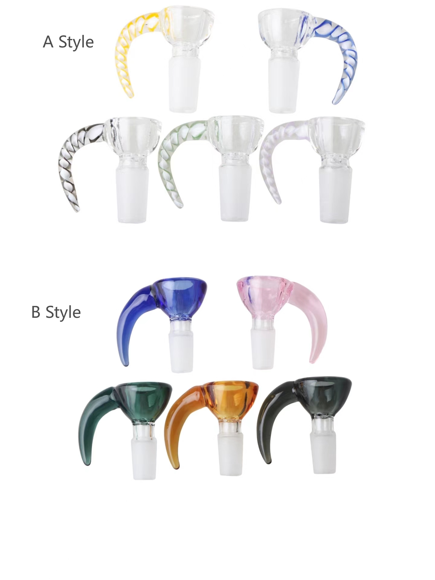 Beracky Two Styles Glass Bowl 14mm Male Colored Heady Bowls Piece