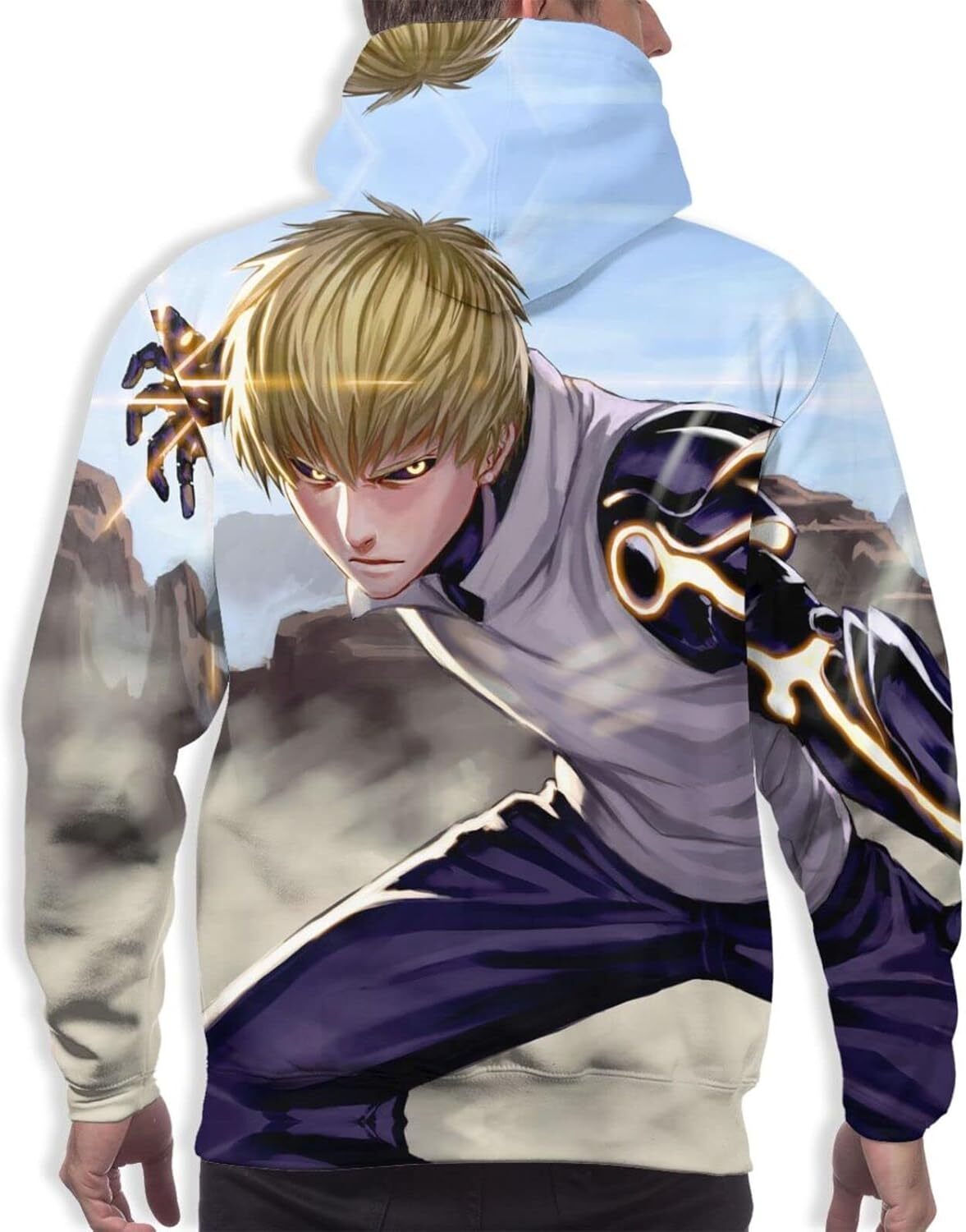 Hoodie for Mens Womens 3D Print Fashionable Simple One-Punnch Man Genos Saitama Anime Hooded Sweatshirt Hoodie for Adults Autumn trend