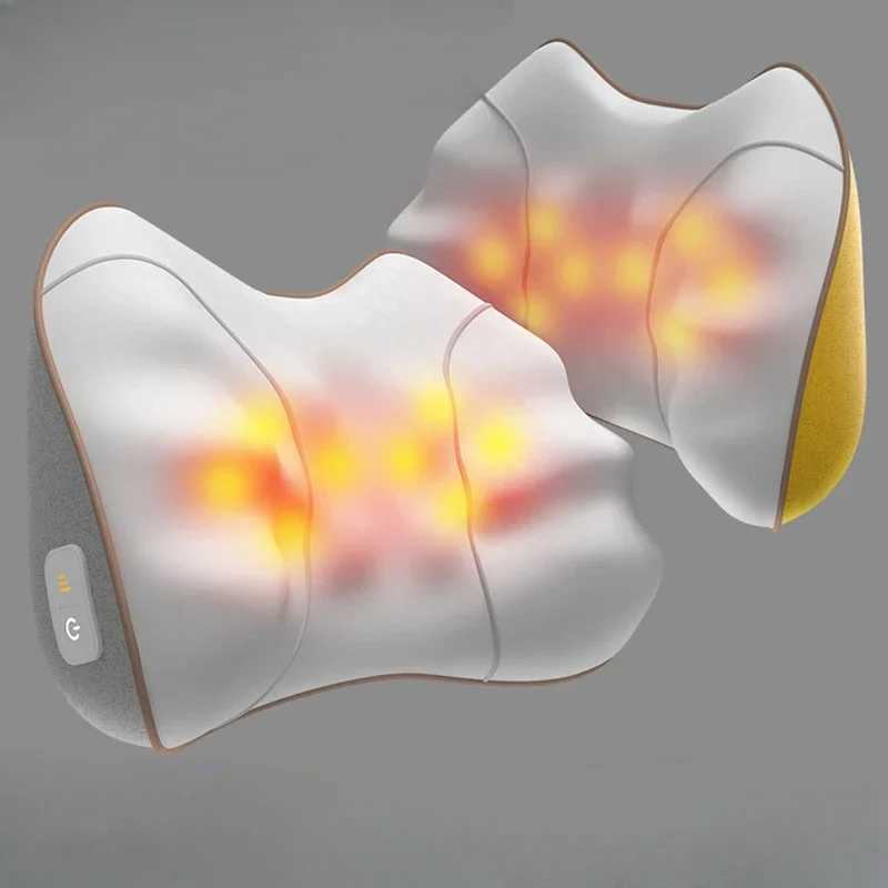 Lumbar massager back installation neck hot compression massage pillow lumbar spine massage W240819