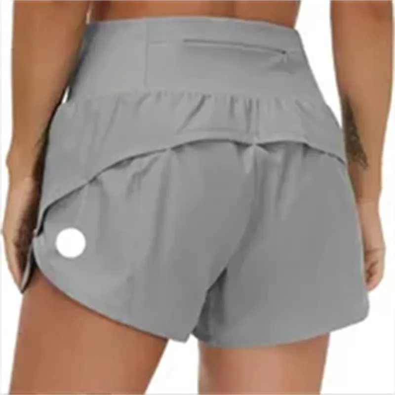 top Speed Up High-Rise Lined Short Waist Sports Shorts Women's Set Quick Drying Loose Running Clothes Back Zipper Pocket Fitness Yoga