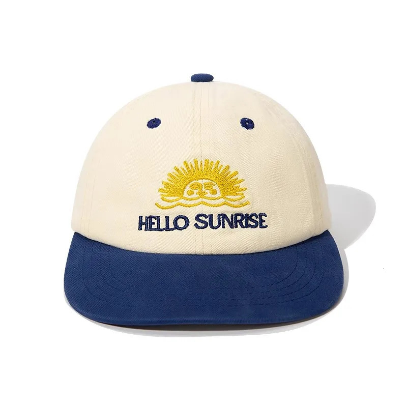Baseball cap for men and women niche retro washed letter sun embroidered hiphop hat 241009