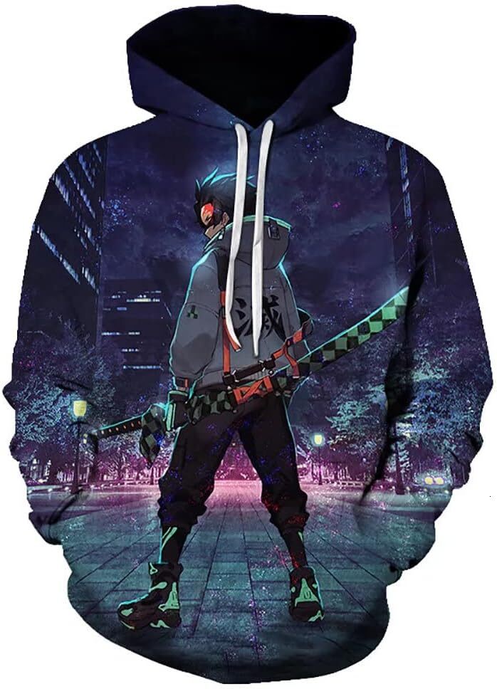 Hoodie for Mens Womens slayer hoodie Kimetsu no Yaiba 3D Printed Anime Hooded Sweatshirt Pullover Tops Outerwear for Men and Women Graphic Hoodies swe