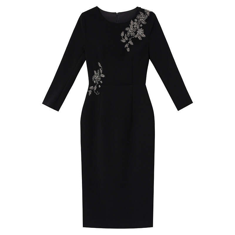 Chic Red Dress 2024 Autumn New Style Annual Meeting High Sense Nail Diamond Waist slimming and hip hugging skirt