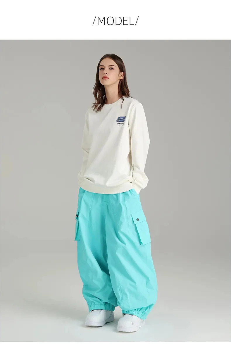 SEARIPE 2024 Ski Pants Mens and Womens Oversize Winter Snowboarding Skiing pants Youth Ski gear Waterproof Warm Ski trousers 241010